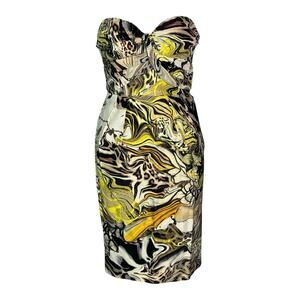 Leifsdottir Silk Strapless Dress Panther Play Size 4 Sexy Halloween Party